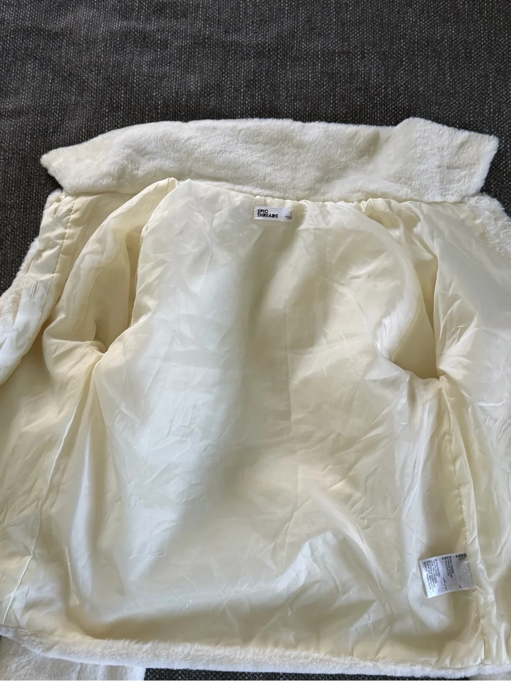 Epic Threads Cream Faux-Fur Teddy Jacket